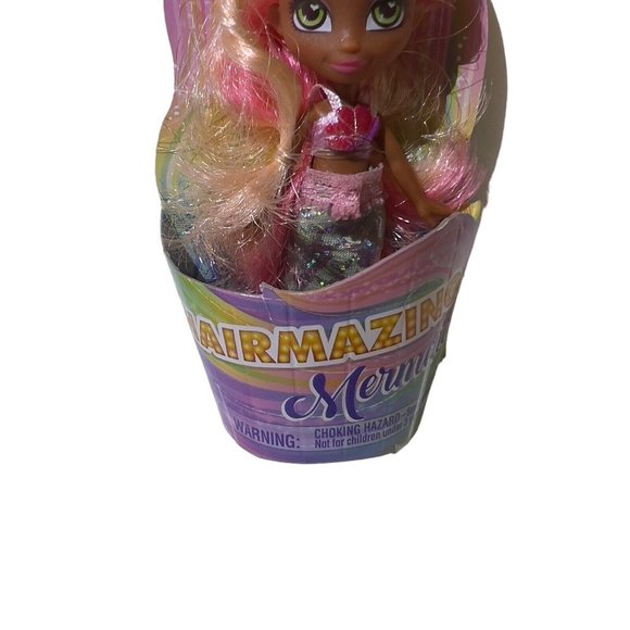 HAIRMAZING Mermaid Mini Doll Colorful Blonde Hair 4.25”x 1.5” NEW - Picture 3 of 6